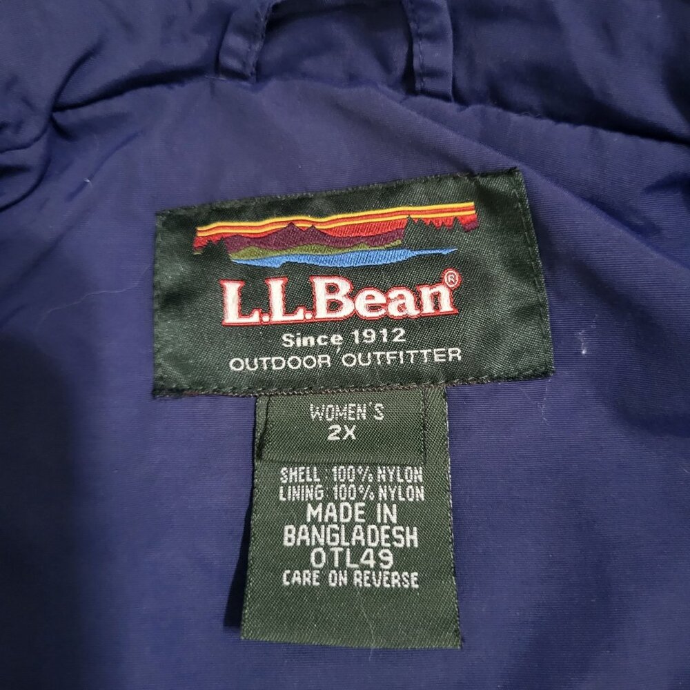 L.L. Bean Women's 2XL Lightweight Windbreaker Navy Blue Nylon Jacket Vintage VTG - Picture 4 of 11